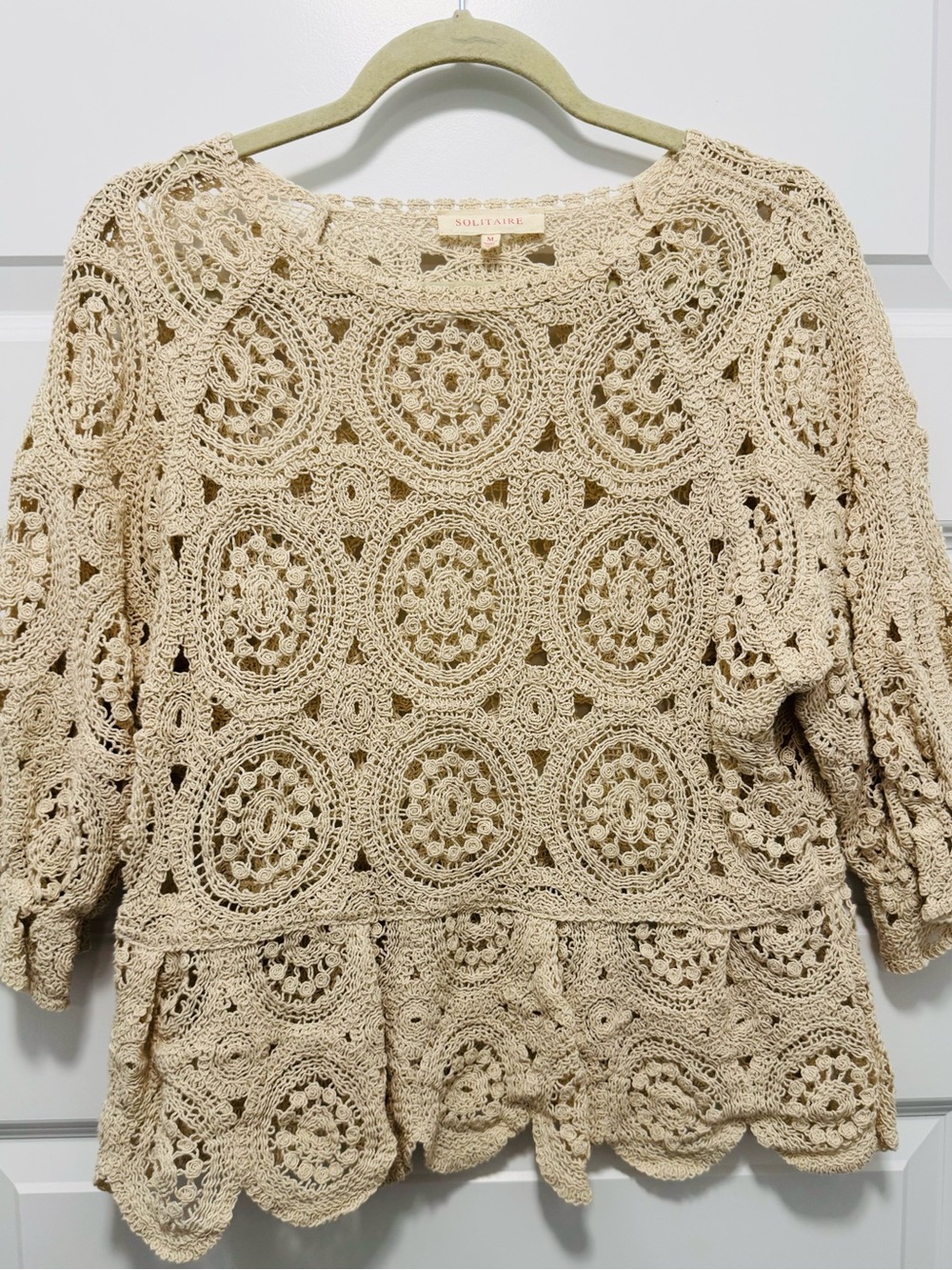 SOLITAIRE Crochet Peplum Top